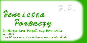 henrietta porpaczy business card